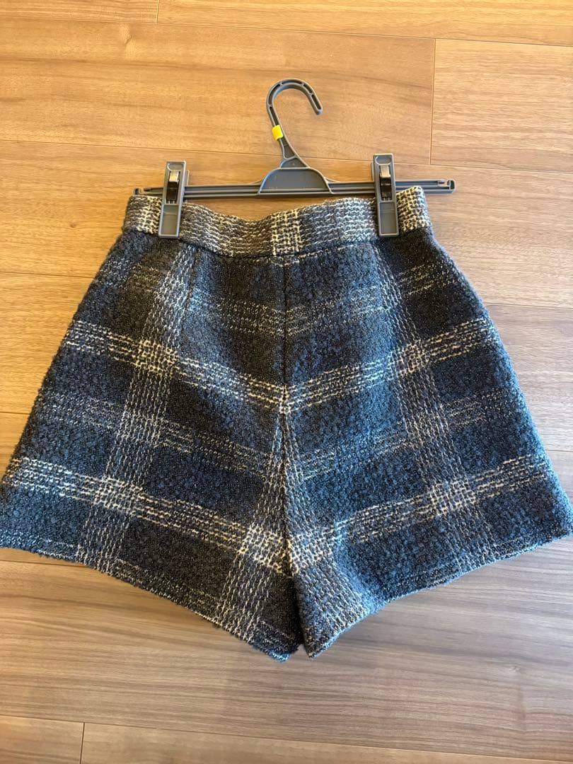 シェリエ　スカート　check jacquard wrap culottes