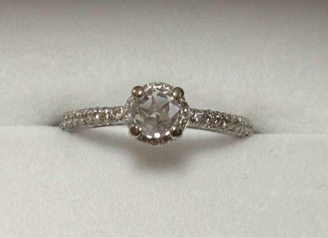 k18WG ローズカットダイヤモンドリング