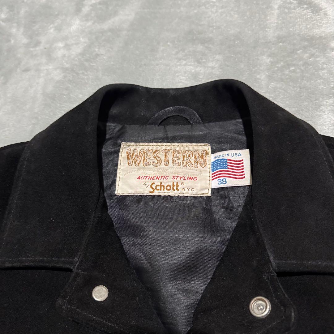 70s 80s Schott WESTERN スエードレザートラッカージャケット