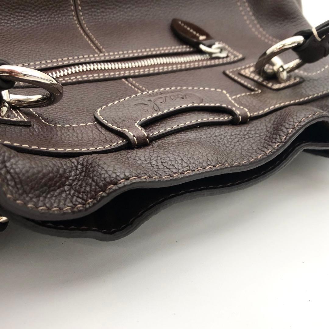 R【新品未使用】COACH ダークブラウン レザー ハンドバッグ