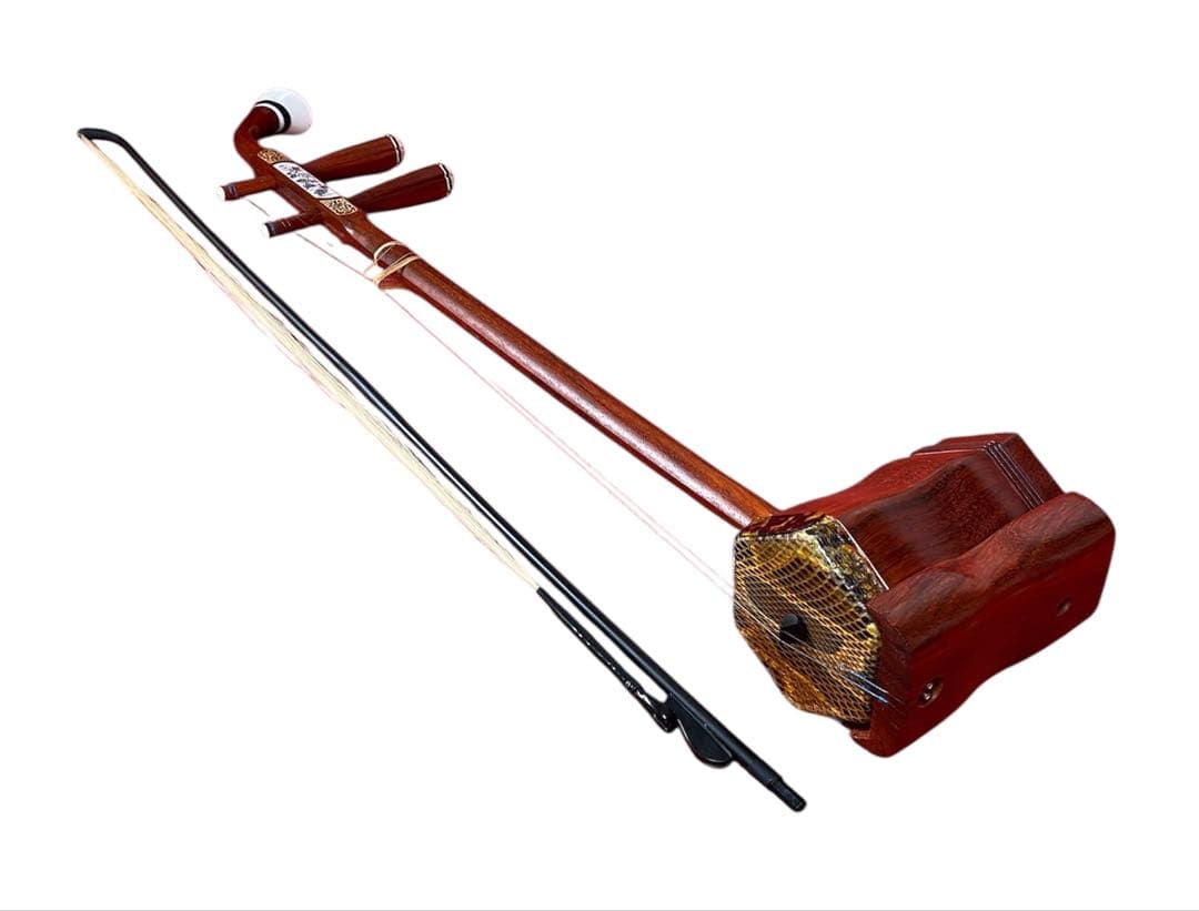 二胡 紅木 蛇皮 セミハードケースセット