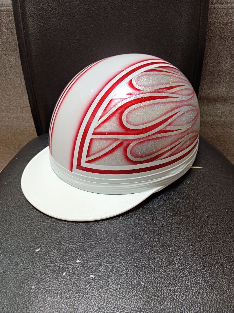 カスタムコルク半　白✘Candyレッドファイヤー　七色ラメ