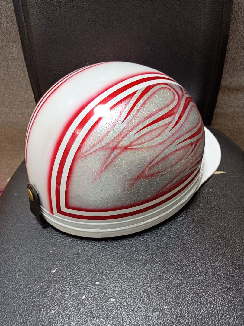 カスタムコルク半　白✘Candyレッドファイヤー　七色ラメ