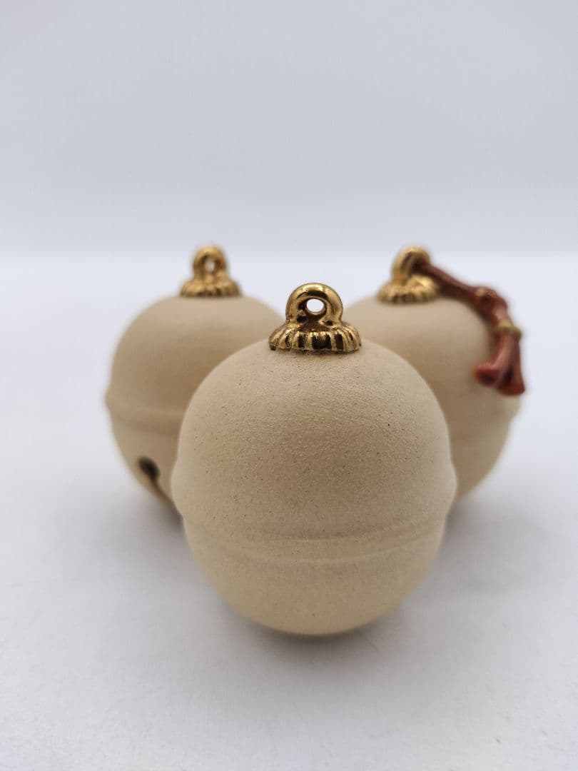 c421【新品・未使用】蓋置 焼締三鈴 今岡三四郎 木箱 茶道具