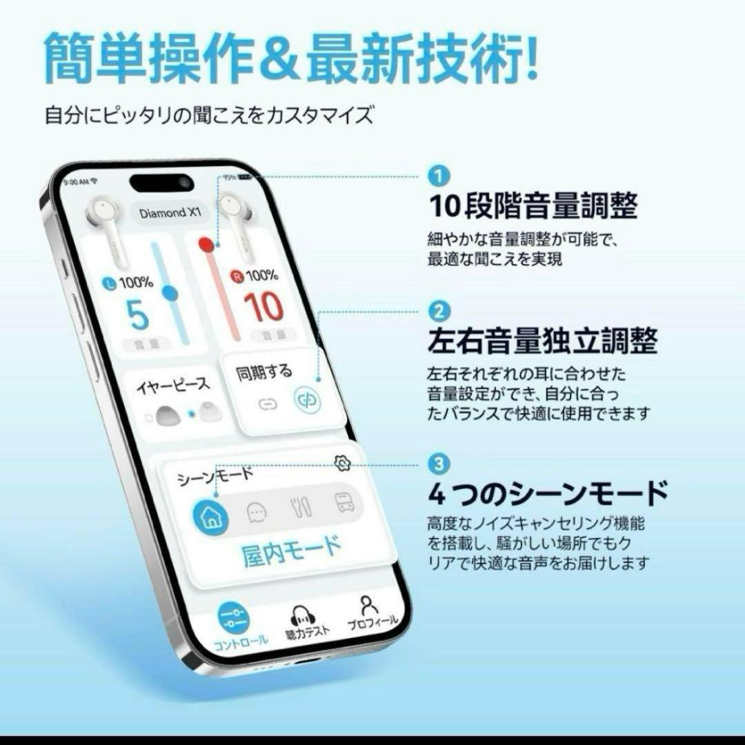 新品未使用　集音器　Bluetooth ホワイト　ワイヤレスイヤホン