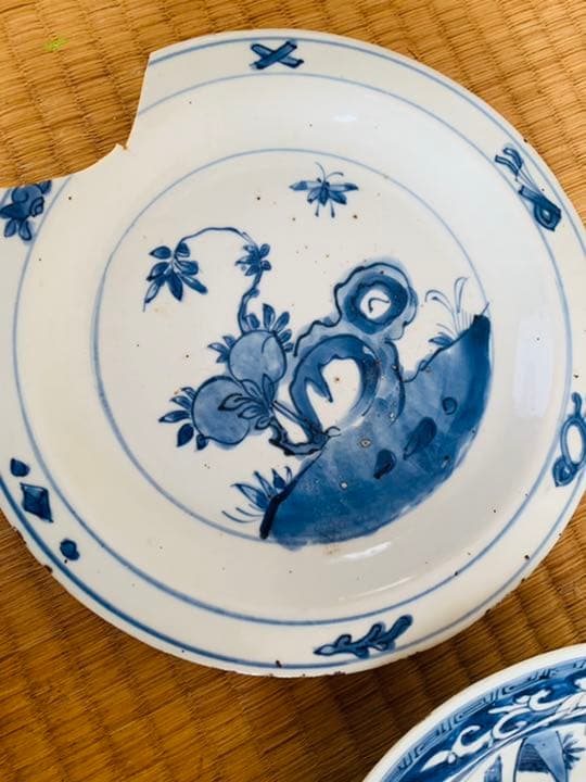 中国明時代染付7寸お皿2点