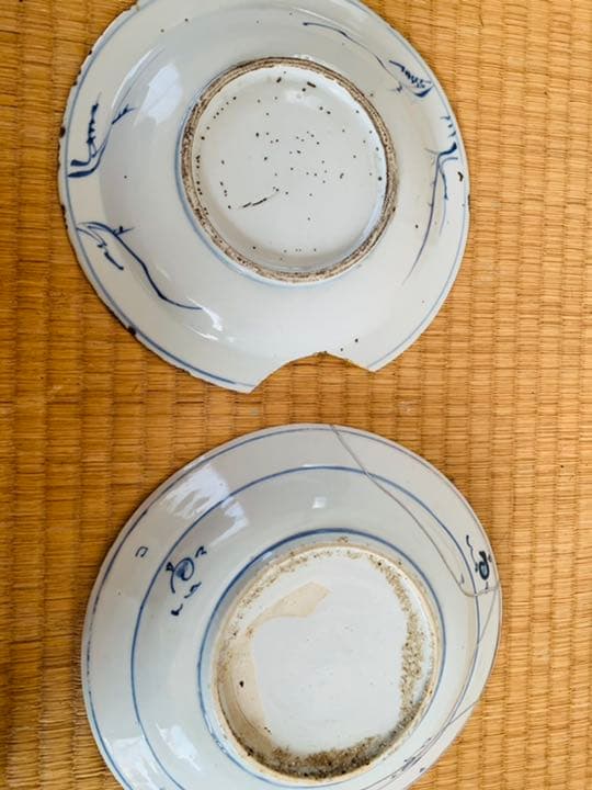 中国明時代染付7寸お皿2点