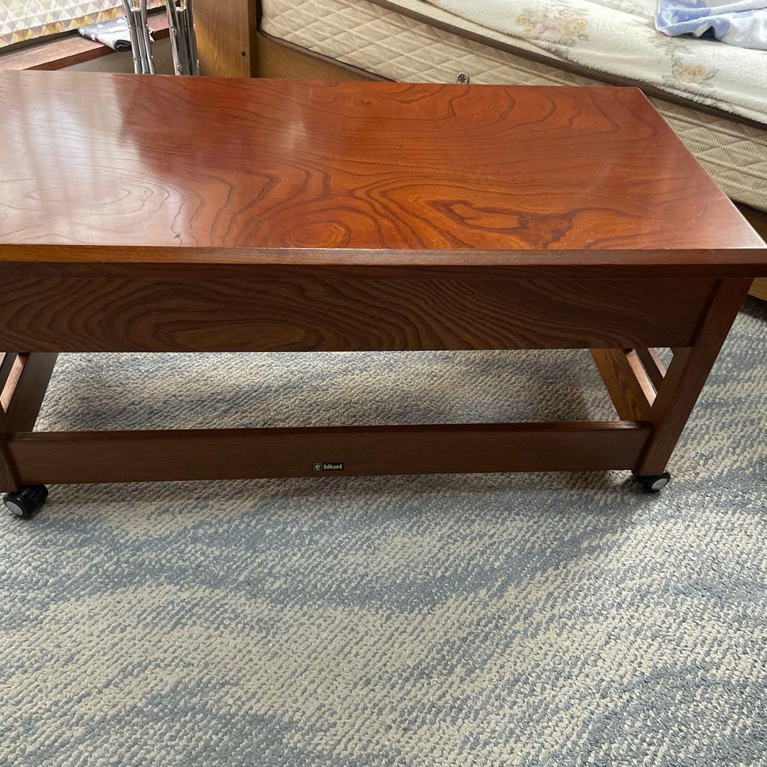 書院作り風レトロ木製座卓 引き出し付き 中型