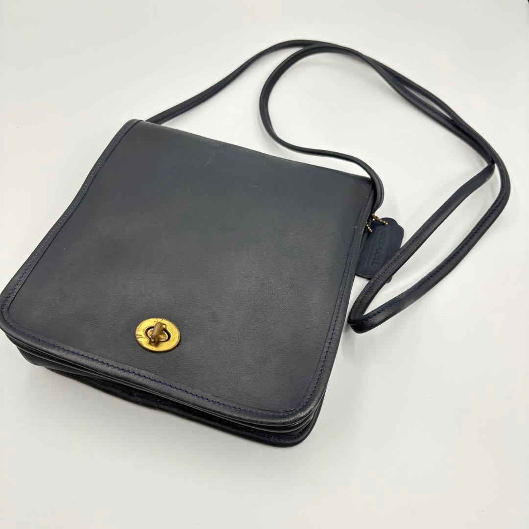 COACH オールドコーチ　9965 ネイビー　ターンロック　ショルダーバッグ