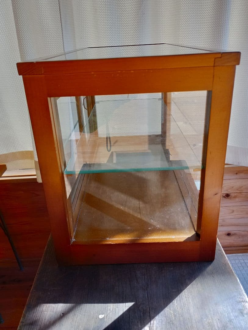 木製ガラスディスプレイケース 2段