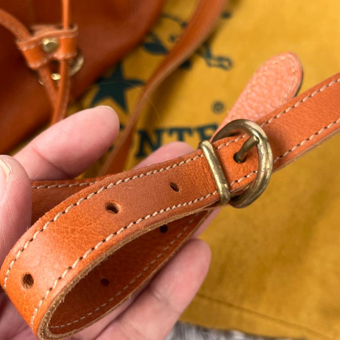 美品✨イルビゾンテ　巾着ショルダーバッグ　ブラウン　本革　レディース