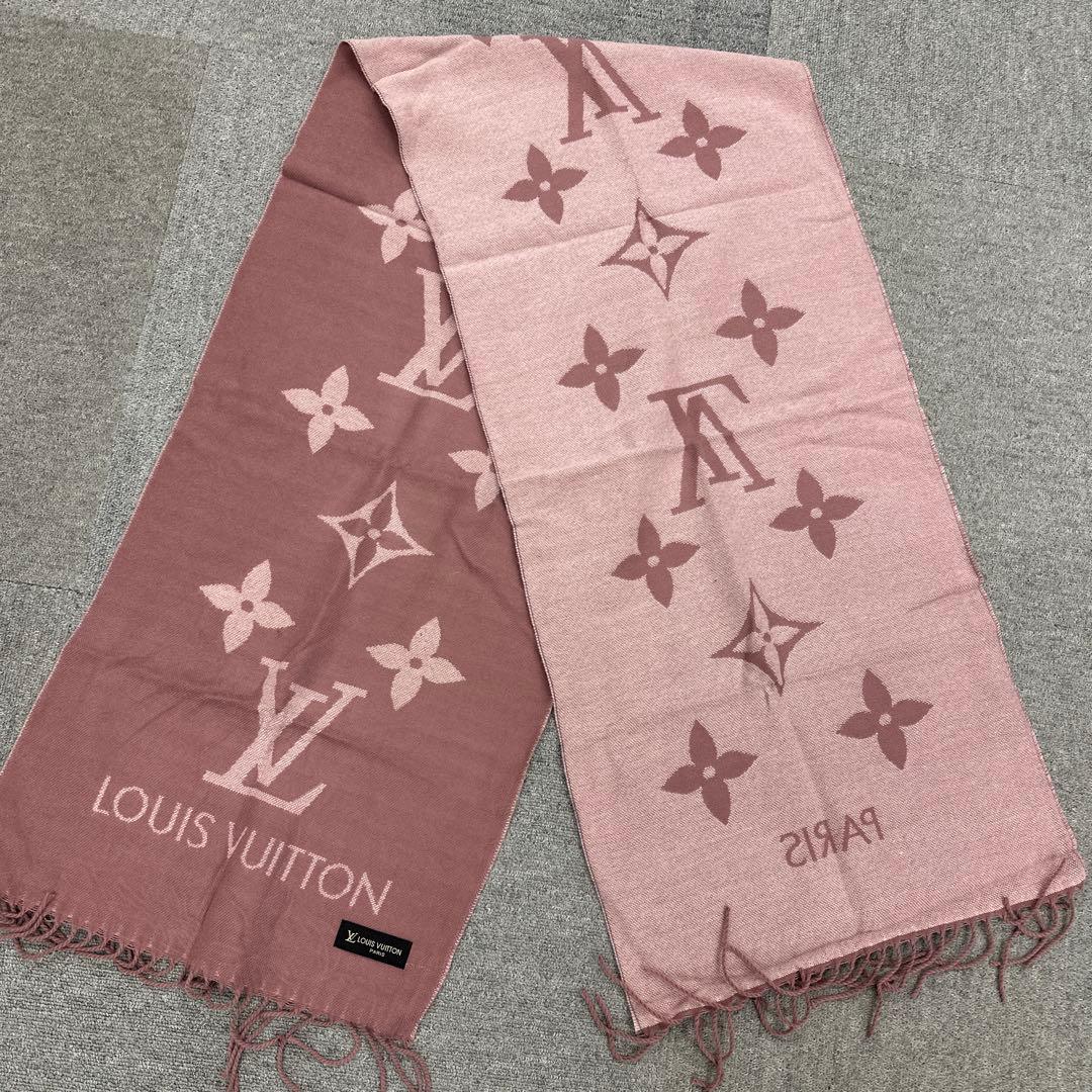 LOUIS VUITTON ロゴマフラー ピンク　2480