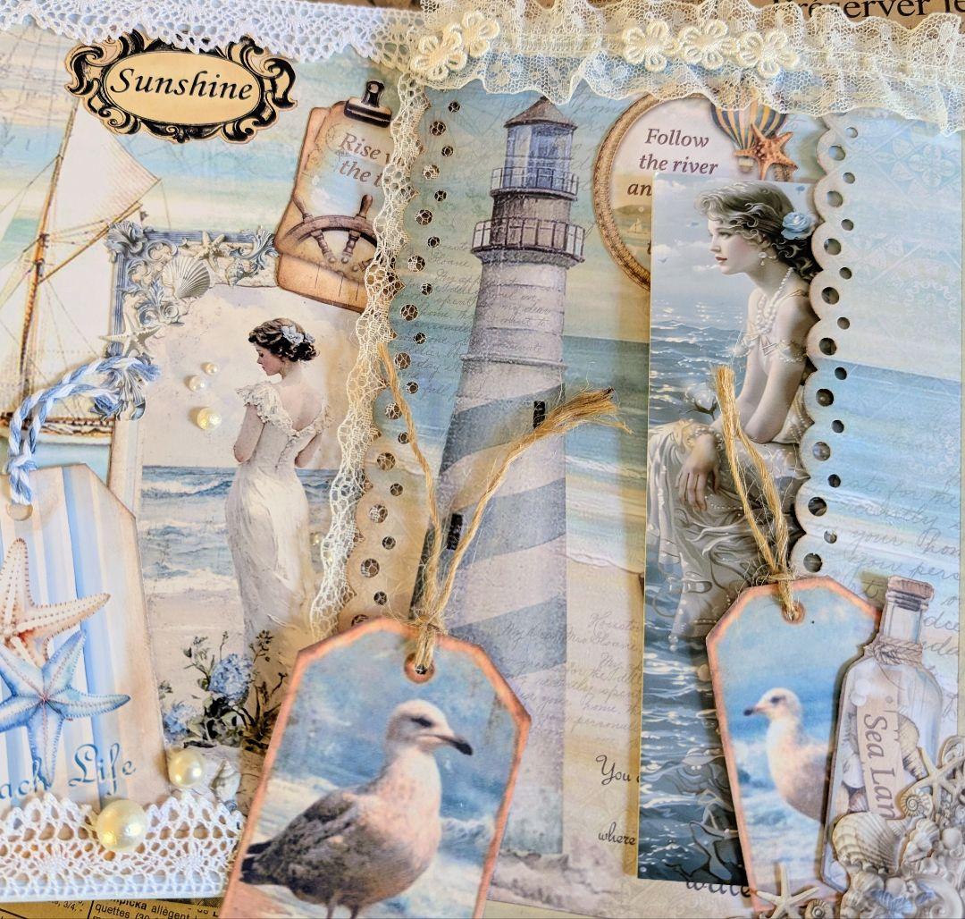 「海からの贈り物」海辺のノスタルジー大型ジャンクジャーナル✨Sunshine✨