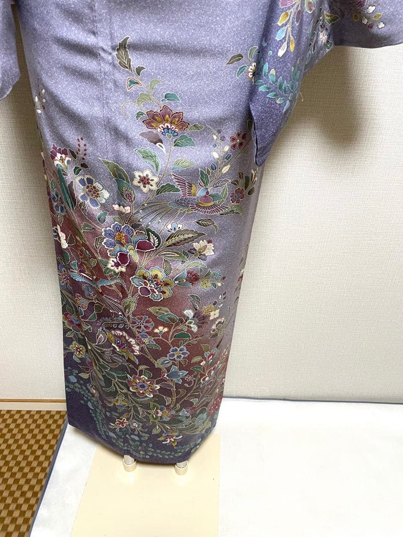 正絹　袷　訪問着　枝垂れ唐花　身丈（肩から）163㎝