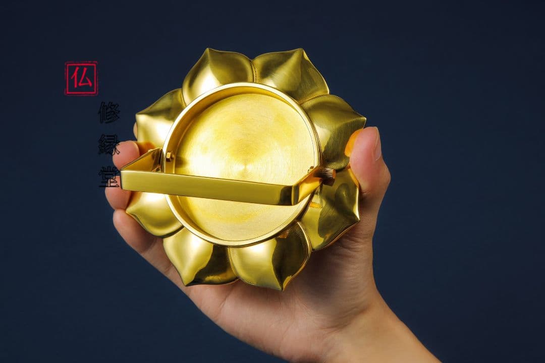 【修縁堂】仏教法具 灌頂蓮華宝鏡 ステンレスミラー面