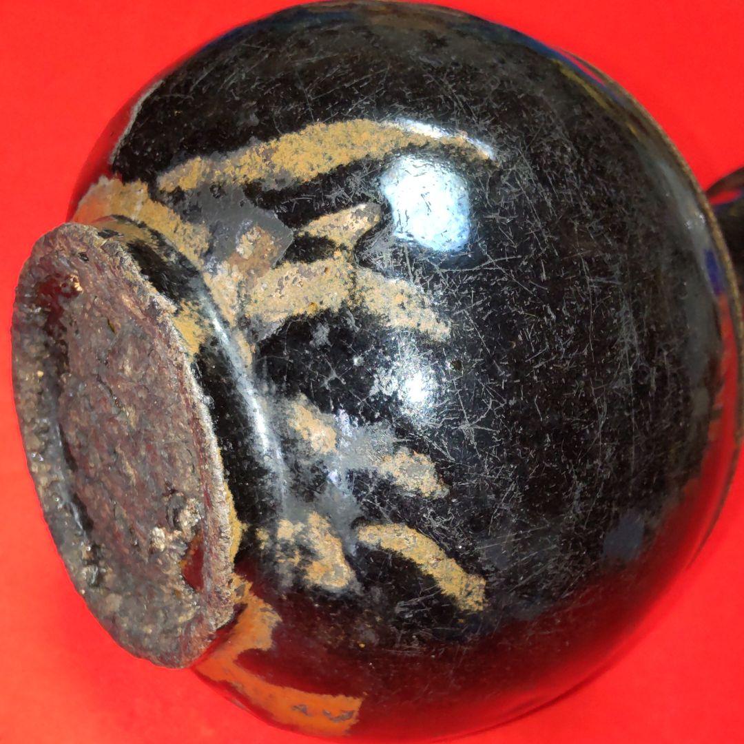 李朝初期黒釉徳利