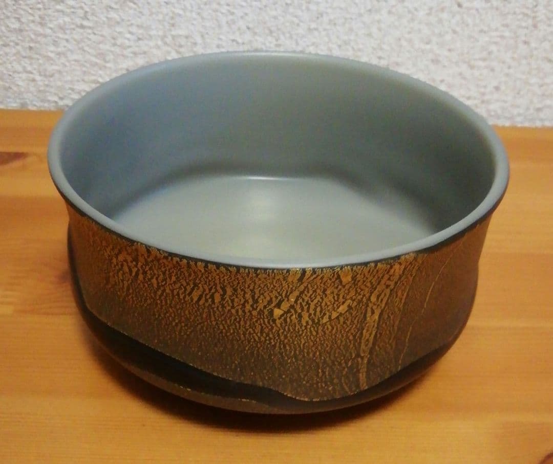 宮田高志作　宙吹　硝子　茶碗　共箱　略歴付　茶道具