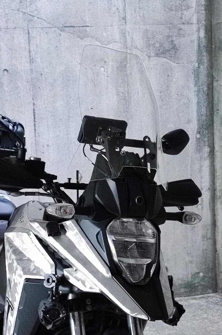 VStrom ロングシールド クリア3 Vストローム250SX+油温計