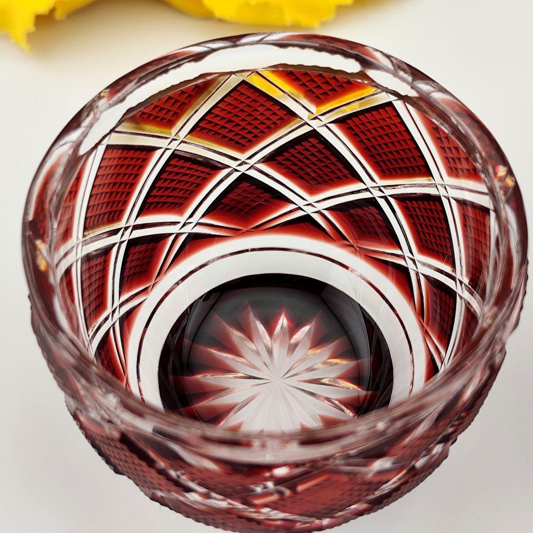 美品☆薩摩切子 猪口（切子、江戸切子、薩摩切子）