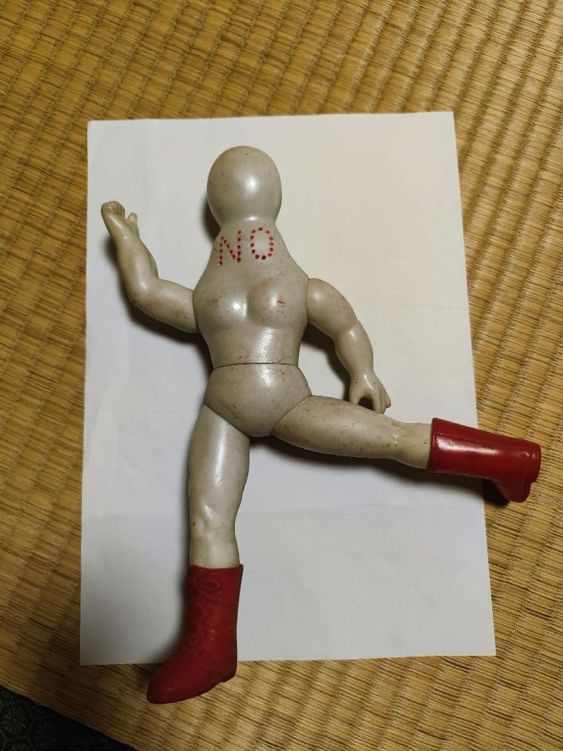 中嶋製作所当時物　タイガーマスク悪役レスラー　ミスターノー　ピンク　昭和　ソフビ