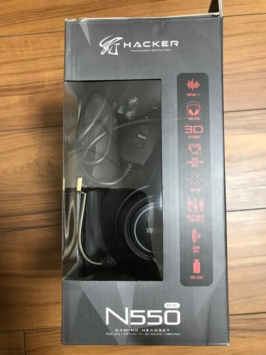 ゲーミング　ハッカーN550 RGB LED 有線オーバーイヤーヘッドホン