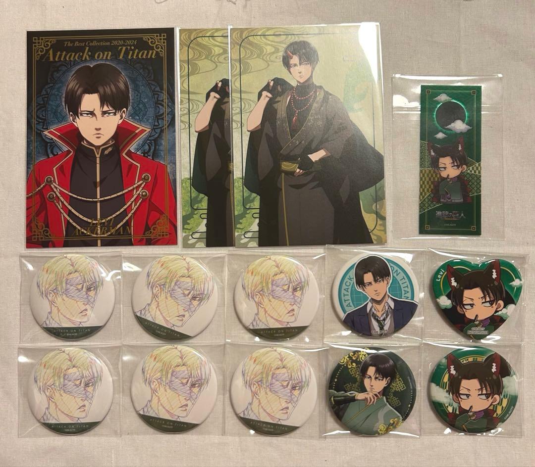 進撃の巨人 リヴァイ まとめ売り 缶バッチ ポストカード