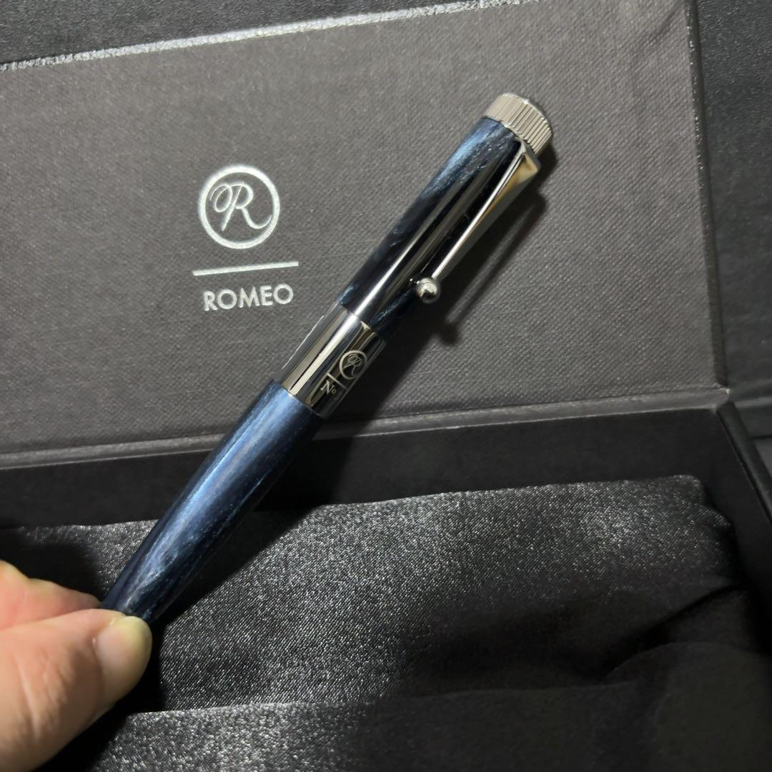 新品未使用 ROMEO No.3 五大陸 別注ボールペン ネイビーブルー ロメオ
