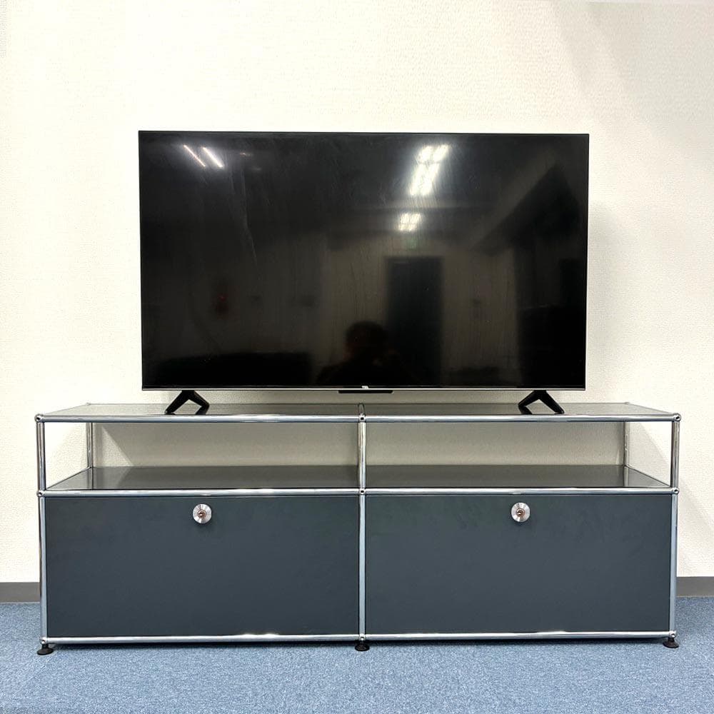 中古 USMハラー｜キャビネット テレビボード 2列2段 アントラサイト