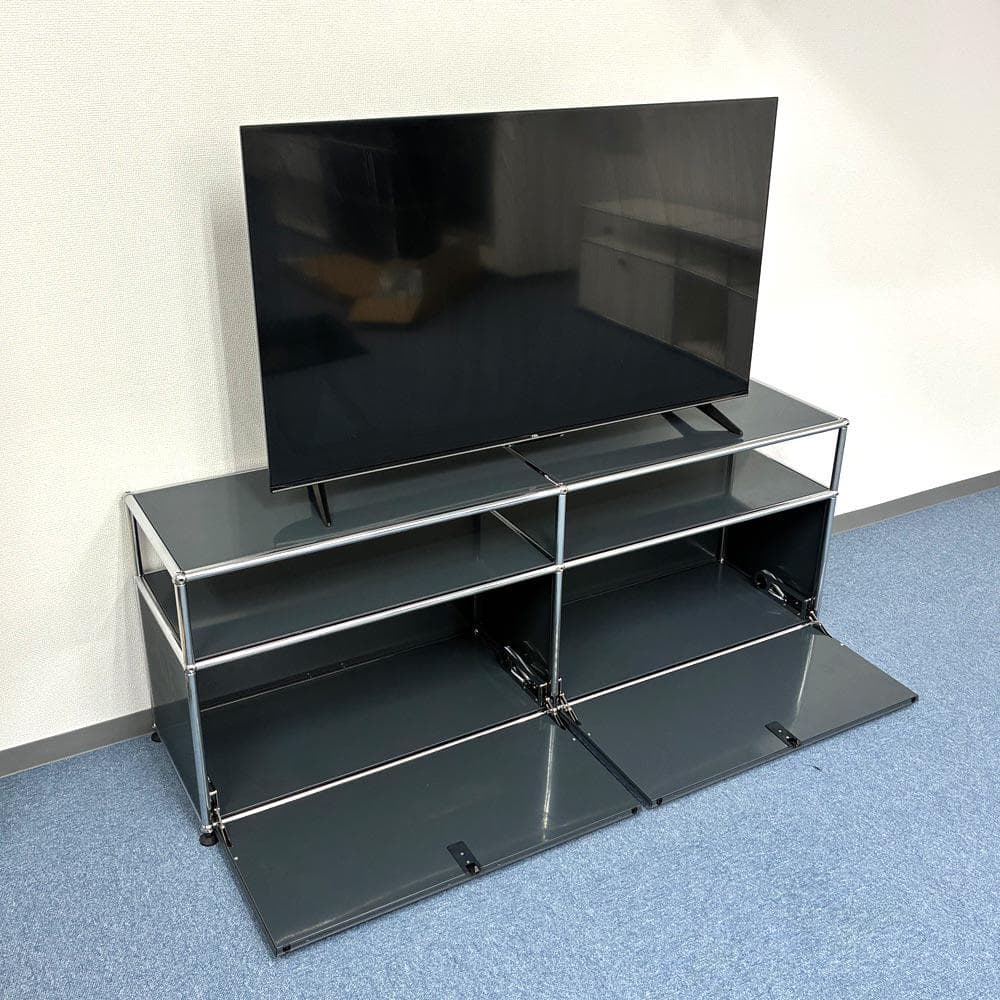 中古 USMハラー｜キャビネット テレビボード 2列2段 アントラサイト