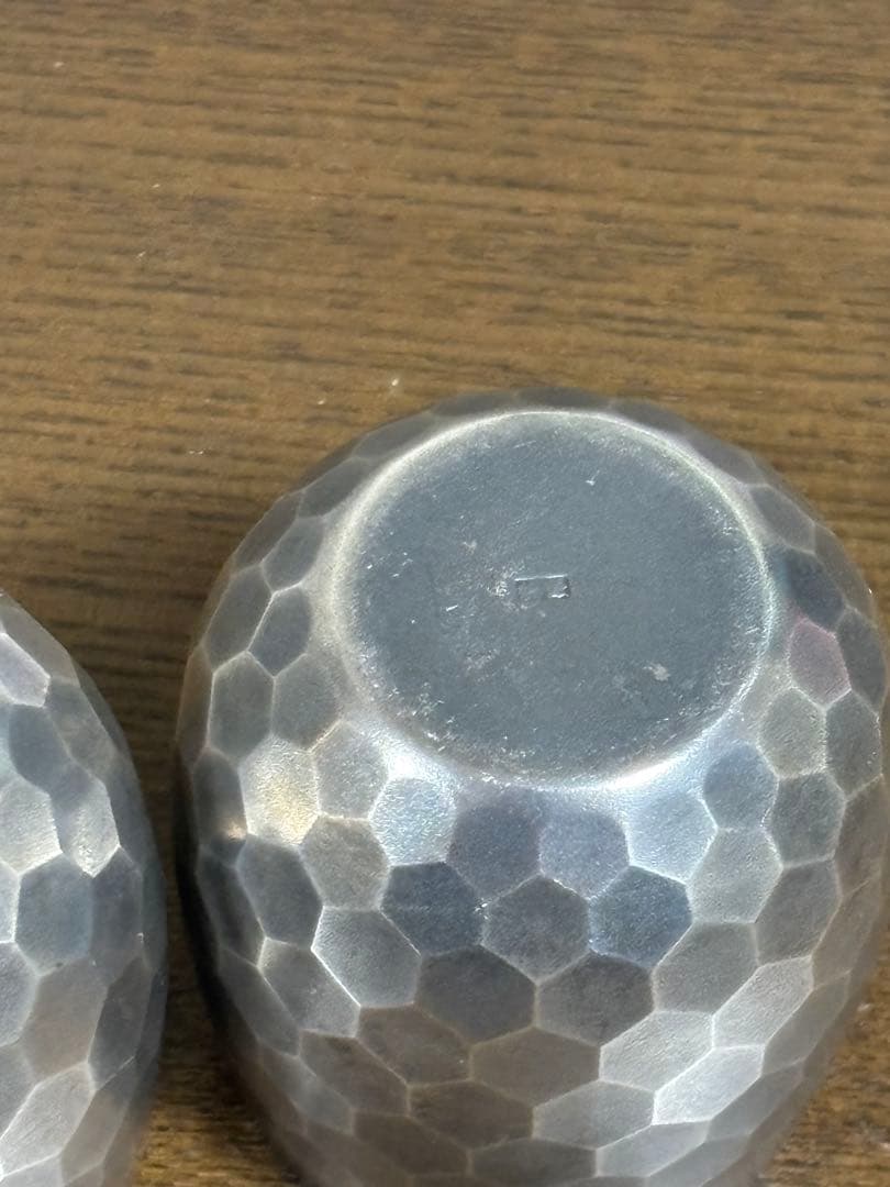 純銀　打ち出し　ぐい呑　盃　タンブラー２個組