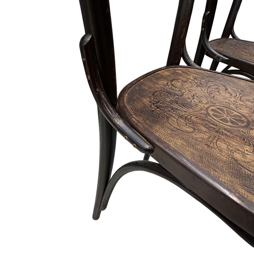 激レアアンティークTONベントウッドチェア パネルバック2脚 価値の解る方に!