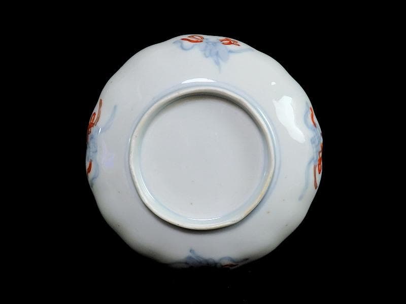 古伊万里　金襴手　鶴に松竹梅の図　４寸皿　２枚　E355AS-CBq