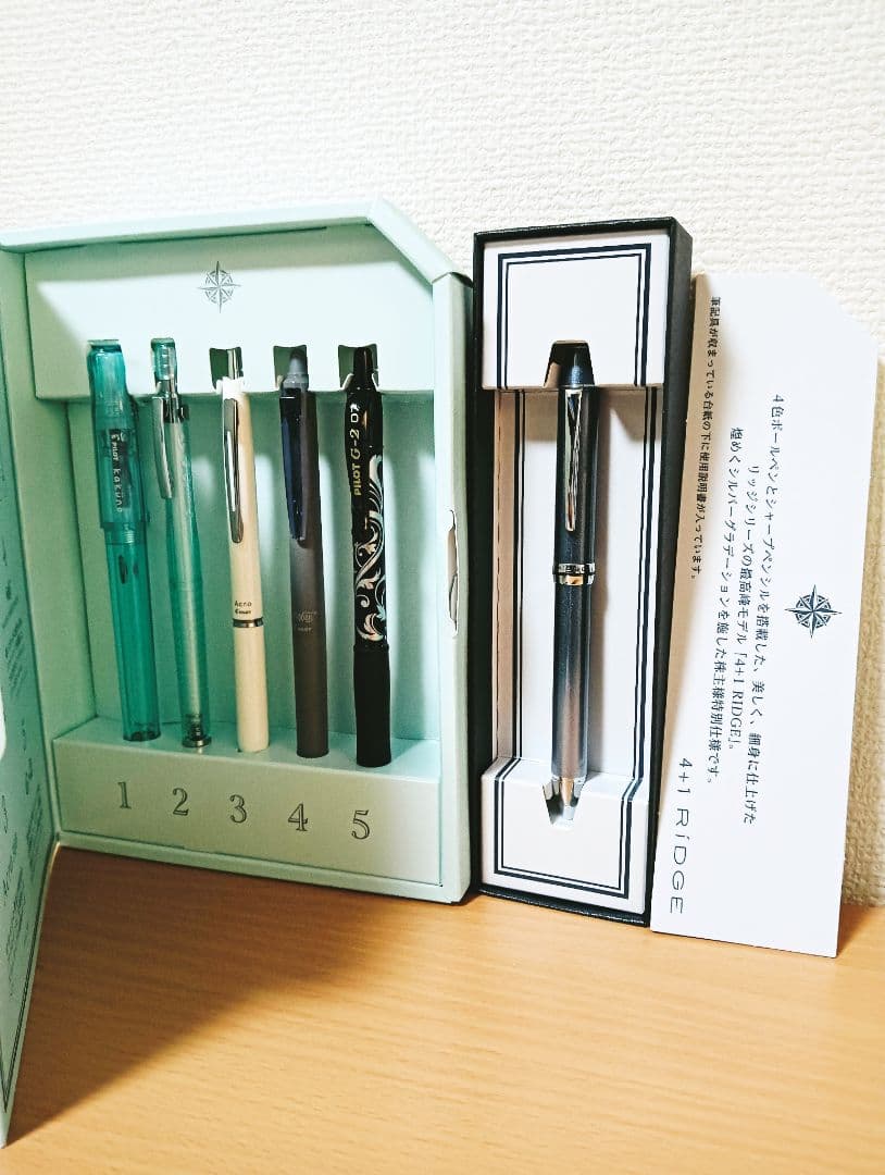パイロット株主優待品　2025年　4＋1 RIDGE、実用筆記具セット