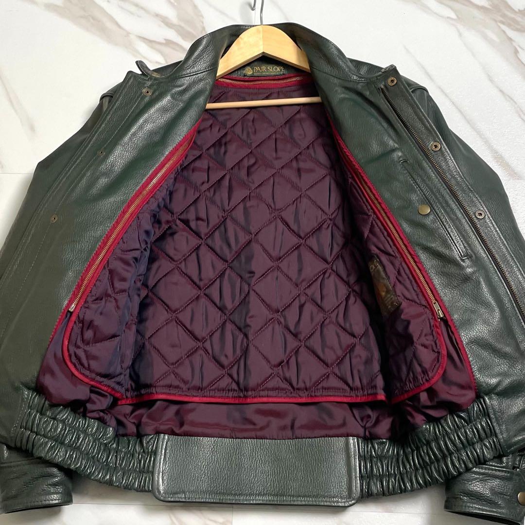 【美品✨】PAIR SLOPE 2way ライダースジャケット ライナー 緑