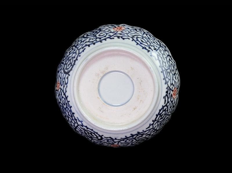 古伊万里　金襴手　兎に花の図　膾皿　２客　B338AS-CVa