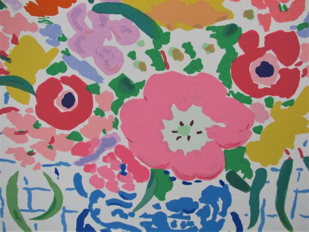 ジョン・ボッツ「花」シルクスクリーン,シートのみ,額なし,ラスト１