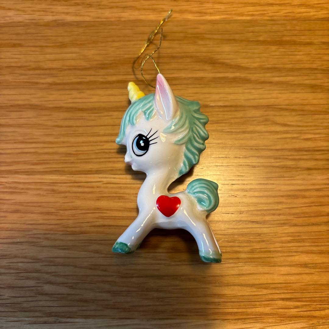 内藤ルネ ユニコーン 陶器 オーナメント 置物 昭和レトロ