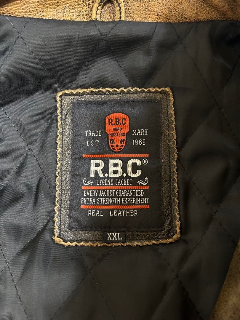 R.B.C 本革シングルライダース ブラウン XXL ヴィンテージ加工 美品