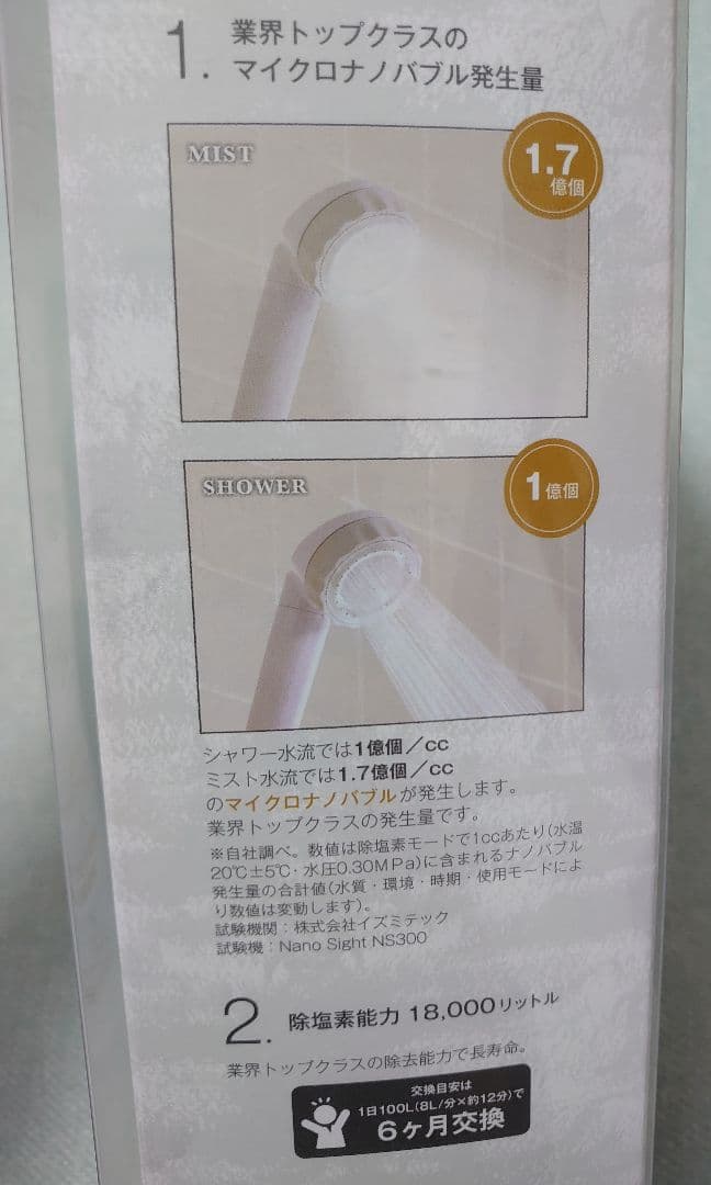 高機能ヘッド 除塩素水 バブリージョワー 予備カートリッジ付 除塩⇔水 切替可