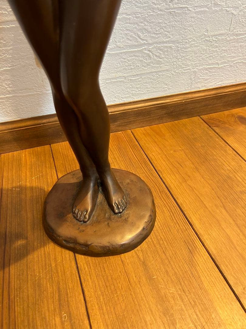 【はじらい】ブロンズ彫刻裸婦像　高岡銅器・竹中正晴作少女銅像/