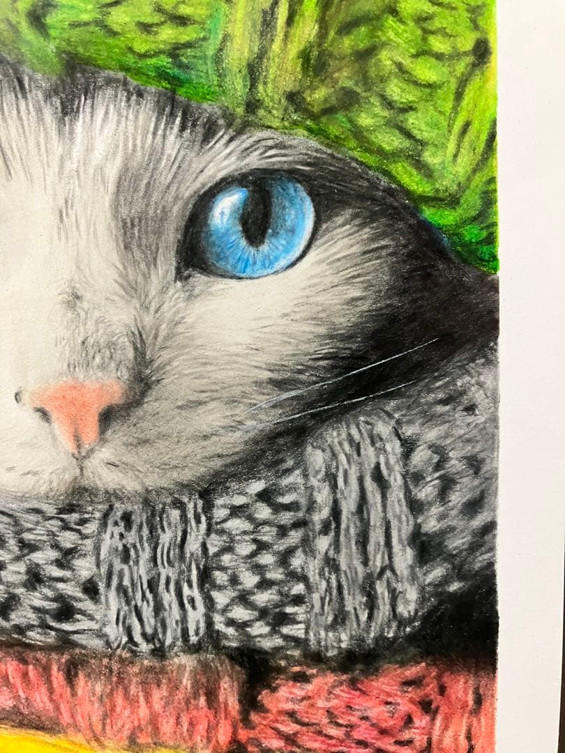 もふもふ特等席 色鉛筆画