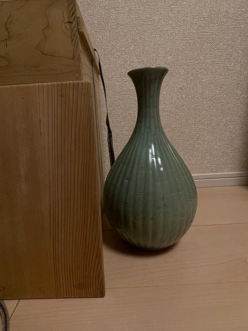 骨董 高麗青磁竹節文瓶