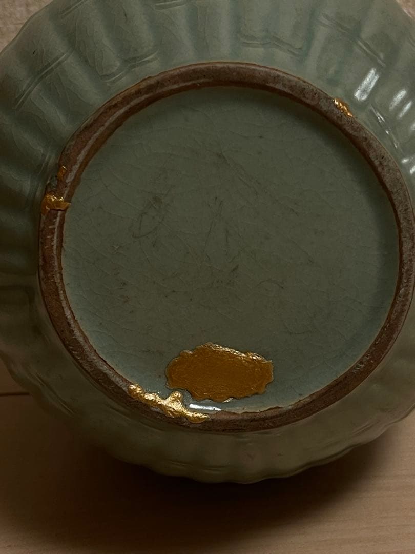 骨董 高麗青磁竹節文瓶