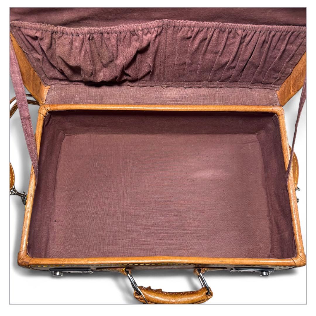 希少 アンティーク トランクケース 革製 鞄 小さいかばん 手持ち ミニトランク