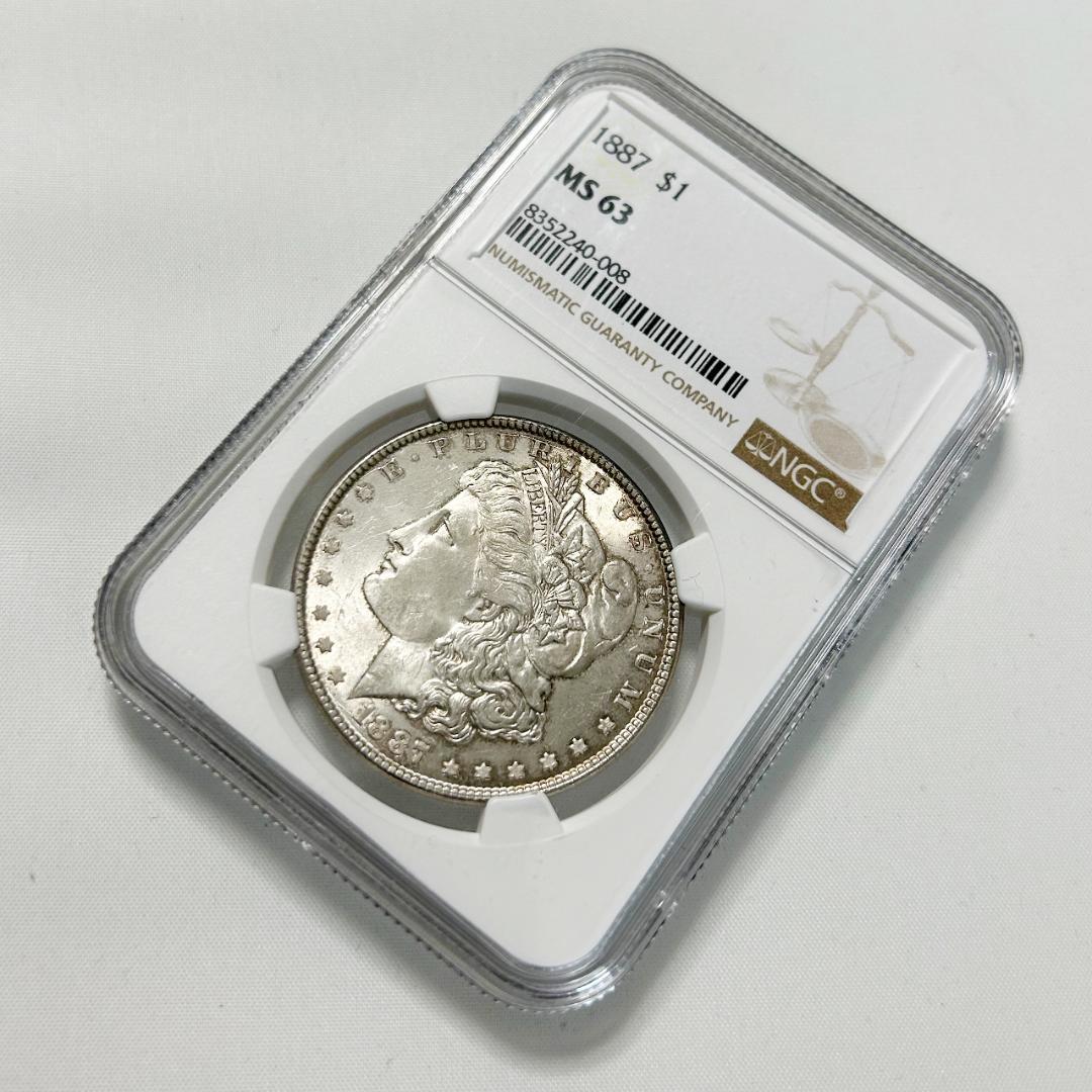 1887年 MORGAN SILVER DOLLAR アメリカ　NGC MS63