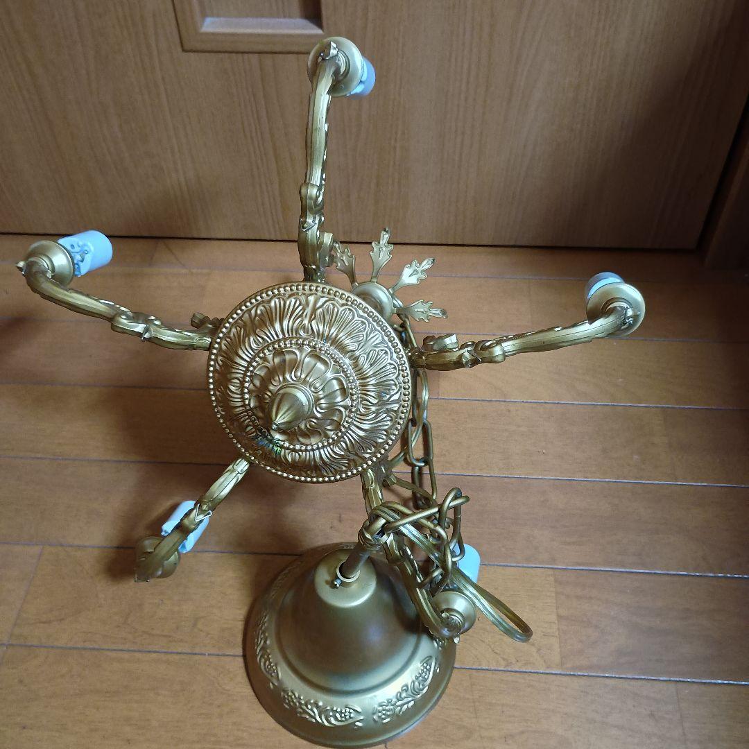 シャンデリア 5灯 ゴールド　LED電球付