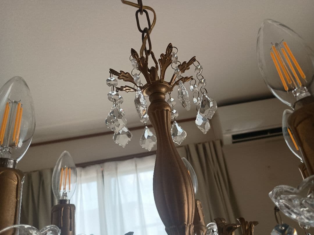 シャンデリア 5灯 ゴールド　LED電球付