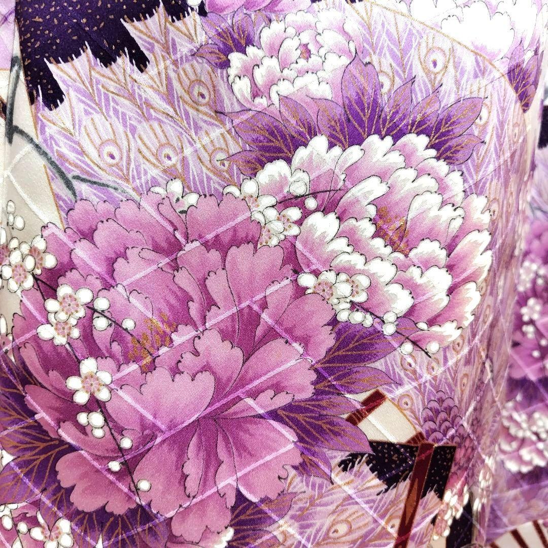 振袖フルセット(9点)・成人式・くすみ・紫・ピンク・金彩加工・胴裏正絹・逸品