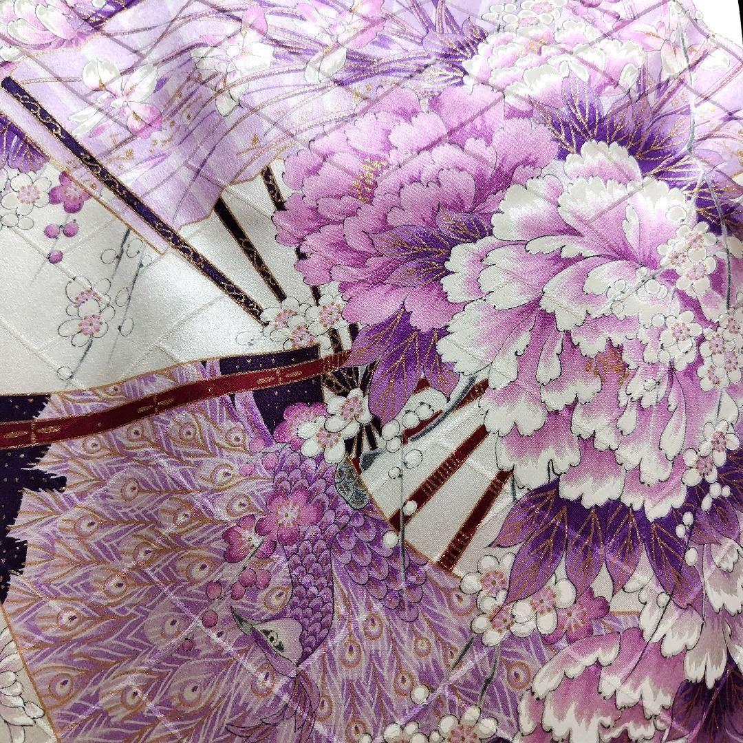 振袖フルセット(9点)・成人式・くすみ・紫・ピンク・金彩加工・胴裏正絹・逸品