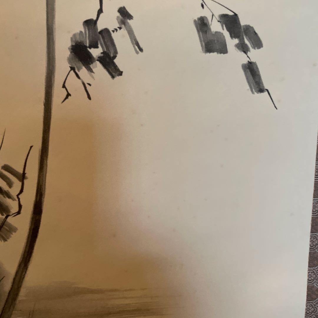 掛軸 宮本武蔵 複製画 枯木鳴鵙図